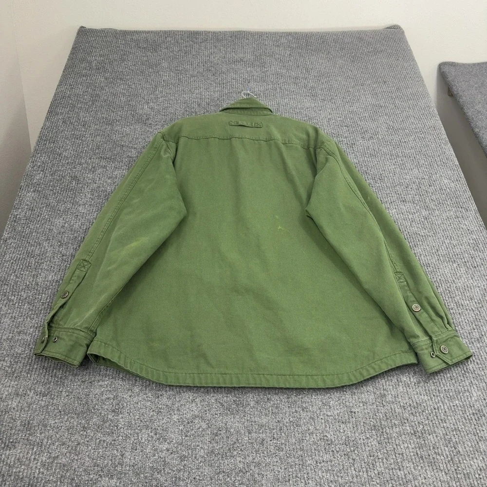 Duluth Trading Co Shirt Jacket Mens XL Tall Green Cotton Canvas Workwear Utility